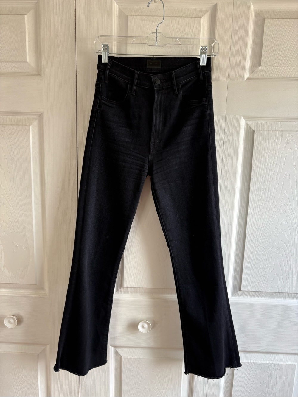 Mother The Hustler Ankle Fray Black Denim Jeans 25 Preppy Career